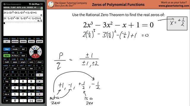 How to find all real zeros of 2x^3 − 3x^2 − x + 1 = 0 using the Rational Zero Theorem смотреть онлайн