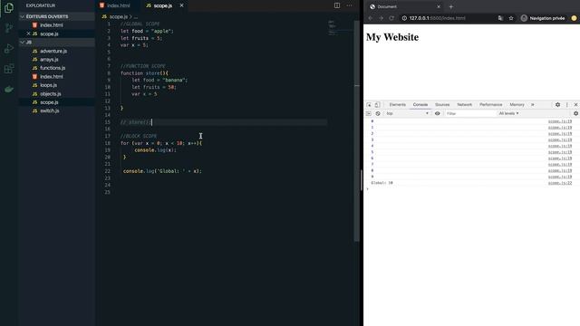 Apprendre Javascript #15 - Pourquoi il ne faut plus utiliser le Var ? (Scope) смотреть онлайн