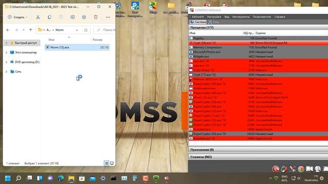 Тестирование Dr.Web Security Space 12.0 в Windows 11 смотреть онлайн