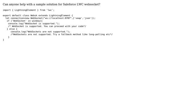 Salesforce: Saleforce LWC websocket смотреть онлайн