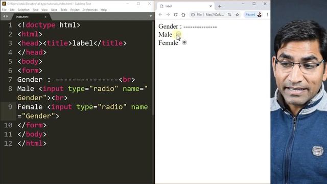 Label tag with for attribute - html 5 tutorial in hindi/urdu - Class - 53 смотреть онлайн