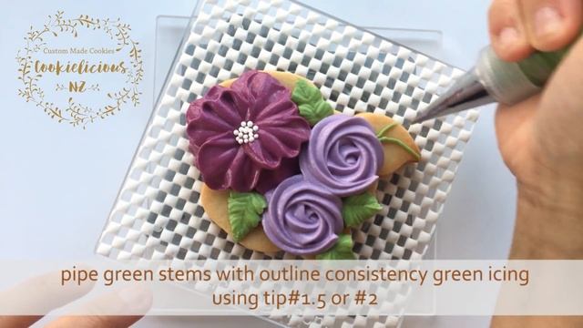 How to make FLOWER CLUSTER COOKIES - Lean how to pipe flowers with royal icing смотреть онлайн