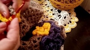 Вязание,Замечательный коврик из кавказкой пряжи.Коврик из остатков,Филейная сетка