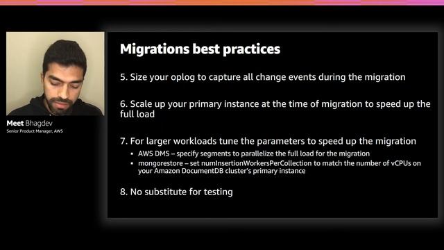 AWS re:Invent 2020: Migrating databases to Amazon DocumentDB (with MongoDB compatibility) смотреть онлайн