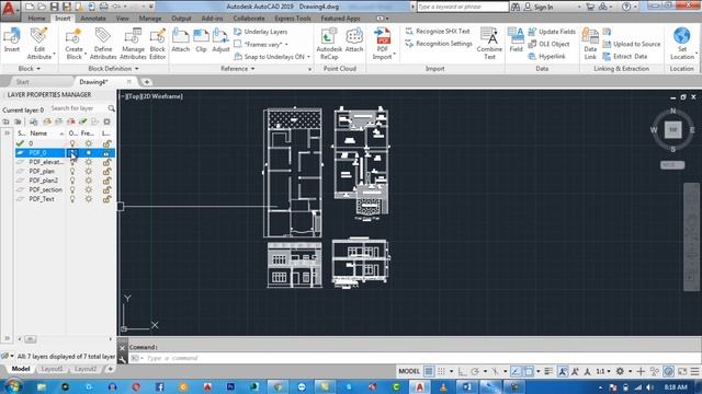 AUTOCAD IMPORT PDF AND ATTACH PDF FILE IN DRAWING FILE смотреть онлайн