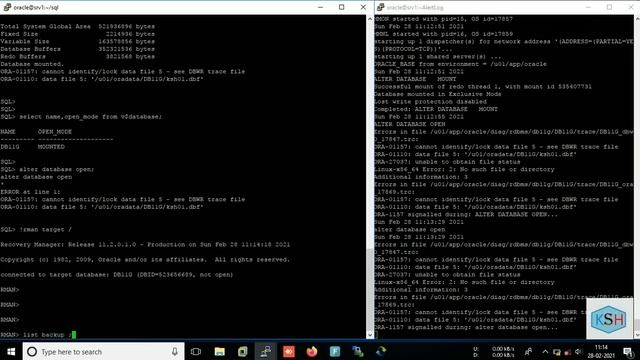 Restore accidentally deleted datafile using RMAN смотреть онлайн