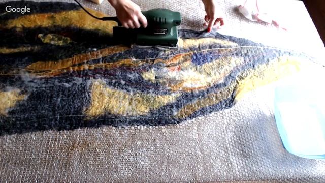 How wet felted scarf Как свалять палантин смотреть онлайн