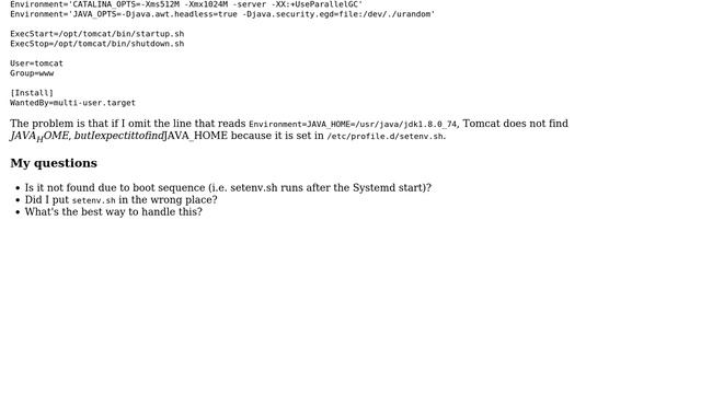 DevOps & SysAdmins: Tomcat service does not see $JAVA_HOME смотреть онлайн