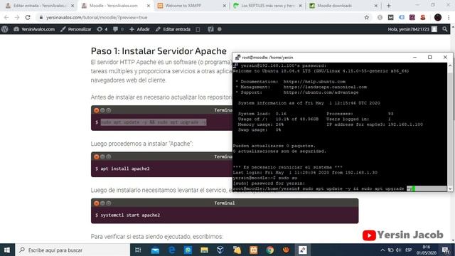 PARTE III: INSTALAR APACHE PARA SERVIDOR MOODLE (EXPLICACIÓN) смотреть онлайн