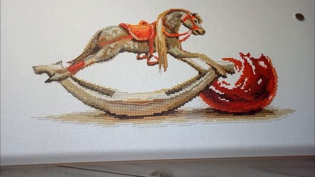 Текущие процессы и готовая работа декабря 2018. Вышивка крестом.