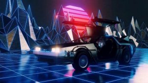 Delorean Car Retro Neon Cyberpunk Night Gaming | Motion Background Video | Ultra 4K Looping Footage
