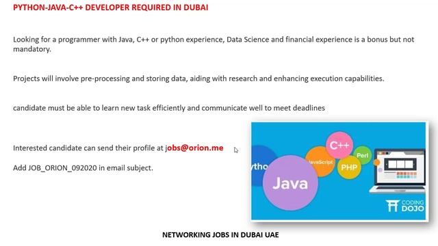 PYTHON-JAVA-C++ DEVELOPER REQUIRED IN DUBAI| How to Apply | Networking Jobs in Dubai UAE смотреть онлайн