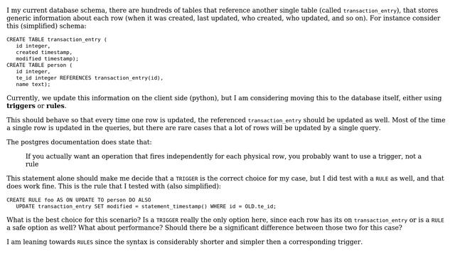 Databases: Choosing a RULE instead of a TRIGGER смотреть онлайн