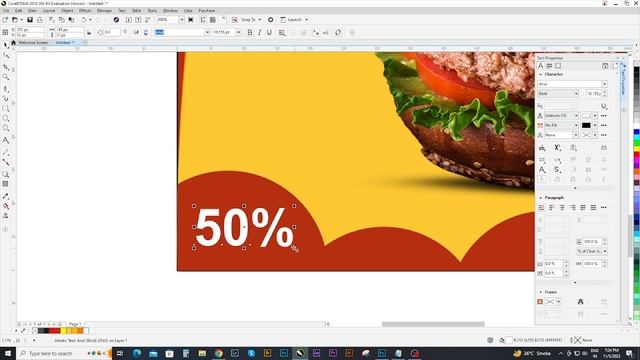 Fast Food Burger Poster Design in CoreldrawTutorial смотреть онлайн