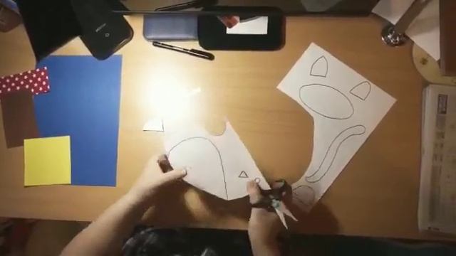 Аппликация "Веселый котик". смотреть онлайн