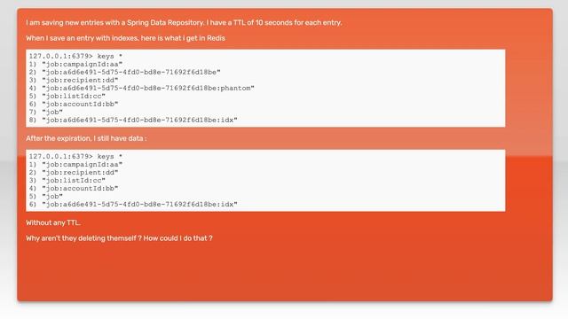 Spring Redis - Indexes not deleted after main entry expires смотреть онлайн