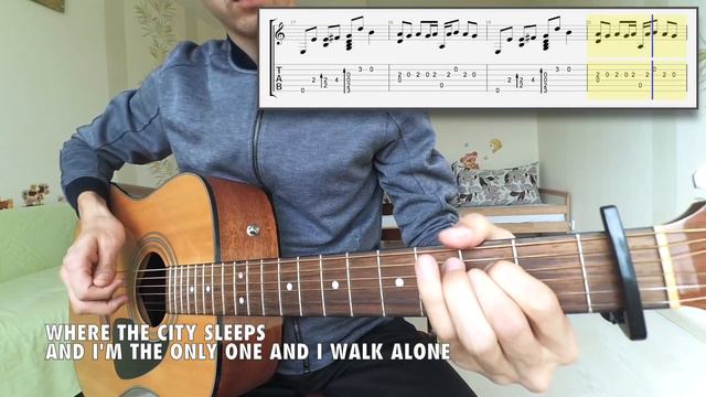Green Day - Boulevard of Broken Dreams (fingerstyle cover, tabs, lyrics) смотреть онлайн