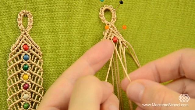 DIY Macramé Fishbone Bracelet with Beads | Macrame School смотреть онлайн