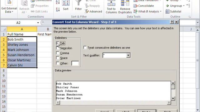 Excel Tip #5: Using Convert Text To Columns To Split Names