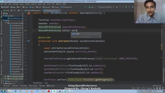ANDROID PRACTICAL 65 | SHARED PREFERENCE AND SEEKBAR | TO CHANGE SIZE | PRESERVE CLIENT SELECTION смотреть онлайн