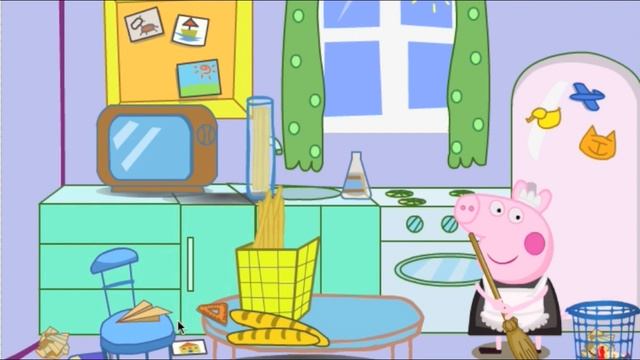 Peppa Pig Clean Room Game - Farmer In The Dell Nursery Rhyme - From Baby Teacher смотреть онлайн
