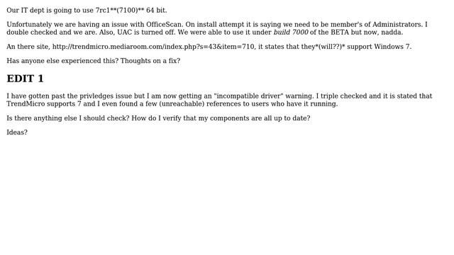 DevOps & SysAdmins: Windows 7 RC1 (x64) and Trend Micro OfficeScan (3 Solutions!!) смотреть онлайн