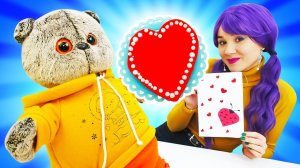 Кот Дымок и валентинка — творчество для детей | Развивающие видео для детей про игрушки