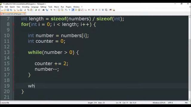 console vertical histogram in c смотреть онлайн