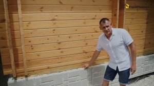 Отделка цоколя деревянного дома. Полифасад. Крым. Стройпомощь.