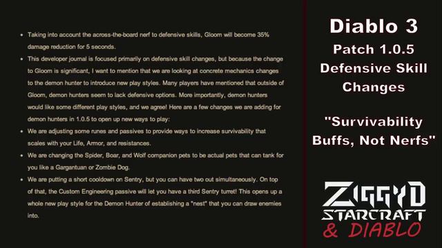 Diablo 3: Patch 1.0.5 Defensive Skill Changes | "Survivability Buffs not Nerfs!" смотреть онлайн