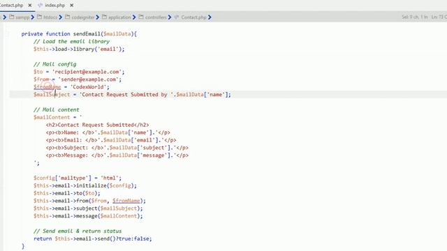Create Contact Form in CodeIgniter with Email смотреть онлайн