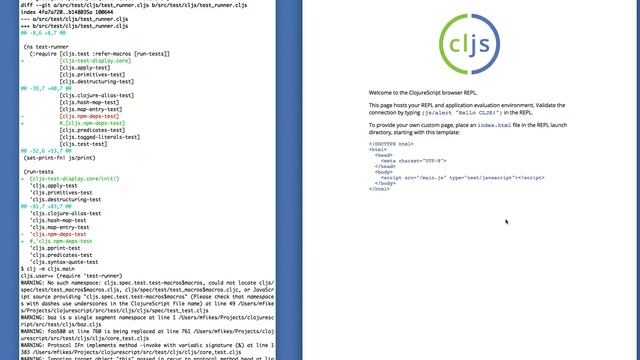 ClojureScript compiler tests in cljs-test-display смотреть онлайн