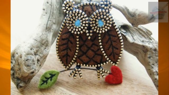 Броши из фетра и молний своими руками. Brooches handmade смотреть онлайн
