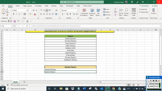 Randomize a list in Excel without duplicates смотреть онлайн