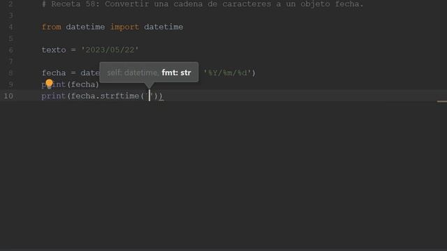 Python 3 - Receta 58: Convertir una Cadena de Caracteres a un Objeto datetime смотреть онлайн
