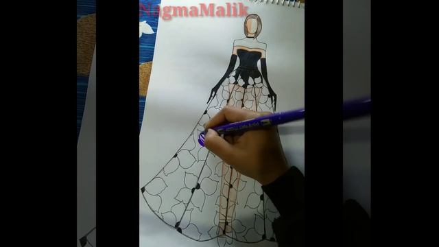 How To Draw Beautiful Floral Print Dress/Latest Fashion Sketch 2020 смотреть онлайн