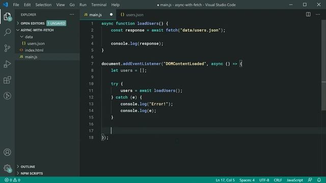 Using Async/Await with the Fetch API - JavaScript Tutorial смотреть онлайн