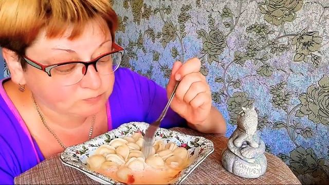 Mukbang/Dumplings/Пельмени/,не АСМР/Мукбанг Россия/