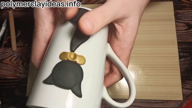 Polymer clay Black cat | Polymer clay cup decor смотреть онлайн