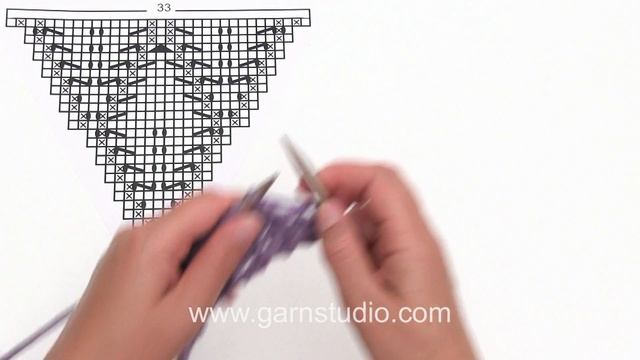 How to knit the shawl with lace pattern in DROPS 180-5 смотреть онлайн