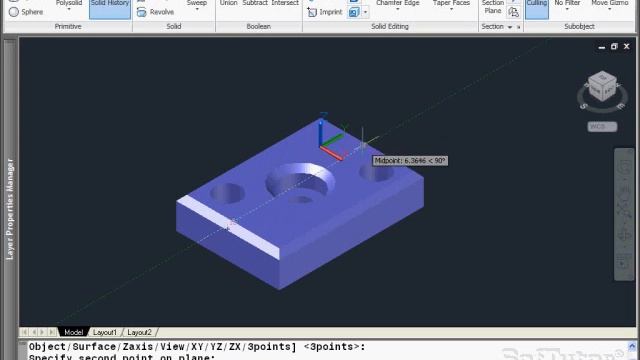 AutoCAD 3D Slice Solid Model смотреть онлайн