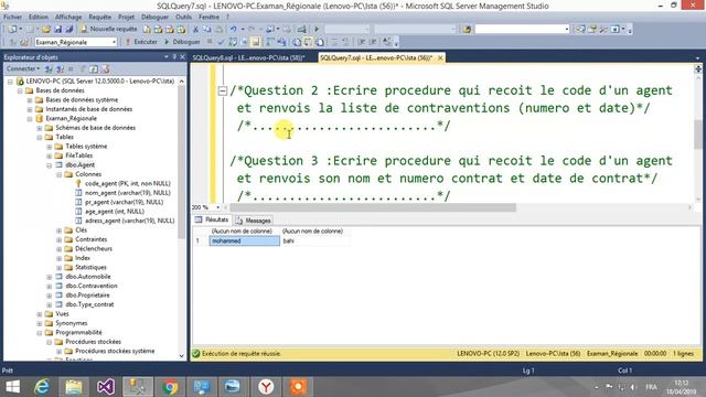 SQLServer ( بالمغربي) Partie 26 Les Procédures Stockées Correction EFM Régionale CT démo1 смотреть онлайн