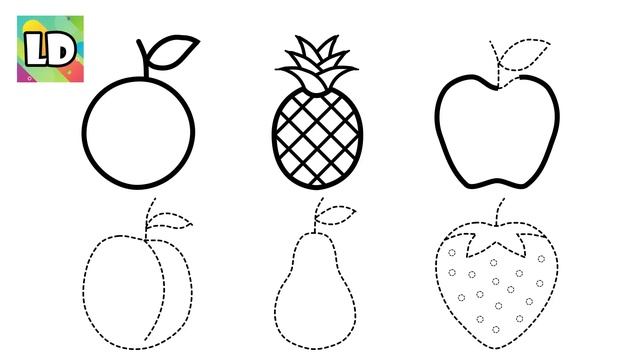 Learn FRUITS , Painting And Colouring For Kids & Toddlers