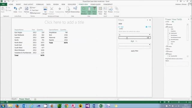 Excel 2013 Power BI Tools Part 17 - Filters in Power View смотреть онлайн