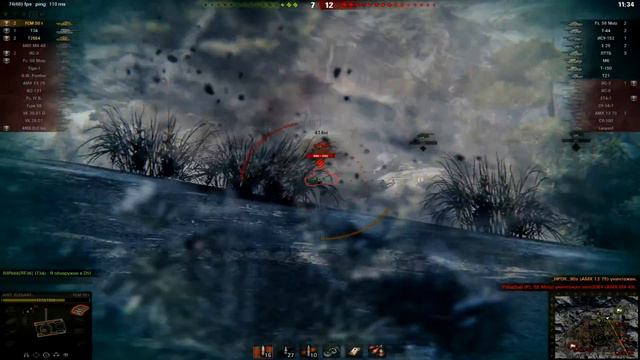 World Of Tanks ✵ FCM 50 t ✵ спина к спине,2 против 8,5400 урона и очень много денег смотреть онлайн