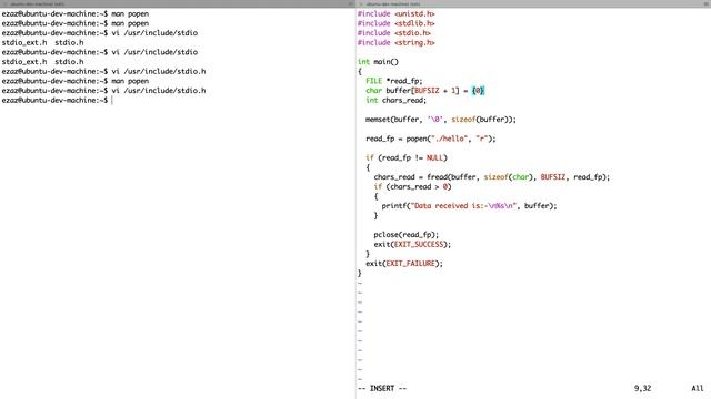 popen and pipe implementation in C смотреть онлайн