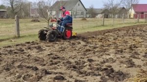 Передний адаптор к мотоблоку. Испытание с фрезой.