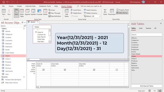 How to use Date, Year, Month, Day functions as Criteria in Queries in MS Access - Office 365 смотреть онлайн