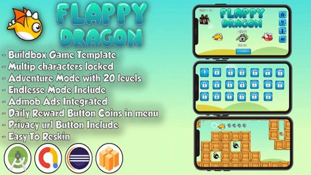 Flappy Dragon - Android Studio & Eclipse & Buildbox Game Template | Codecanyon Scripts and Snippets смотреть онлайн