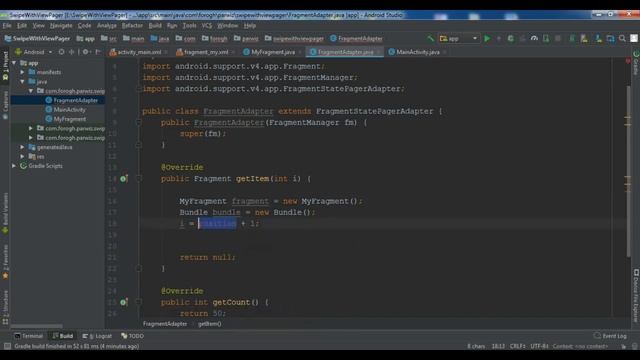 Android Studio Creating SwipeView Pager Adapter | Fragment Pager Adapter смотреть онлайн